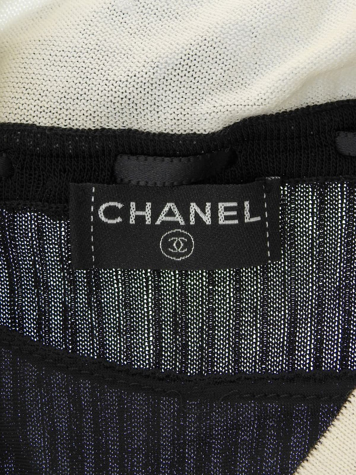 2007 Two-tone Logo Button Frill Dress in Black/White