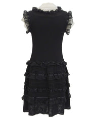 2007年製 バイカラーロゴボタンフリルワンピース ブラック/ホワイト