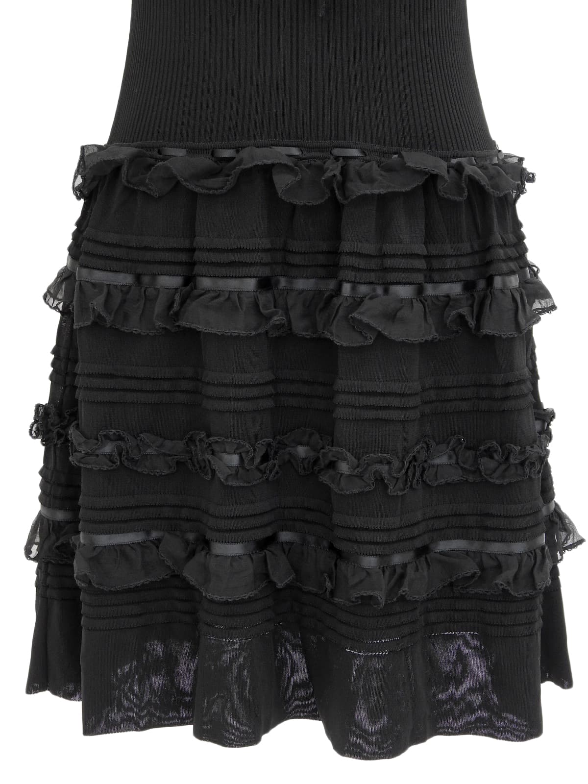 2007年製 バイカラーロゴボタンフリルワンピース ブラック/ホワイト