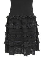 2007年製 バイカラーロゴボタンフリルワンピース ブラック/ホワイト