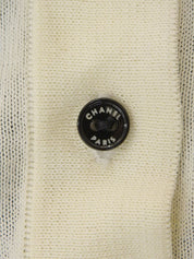2007 Two-tone Logo Button Frill Dress in Black/White