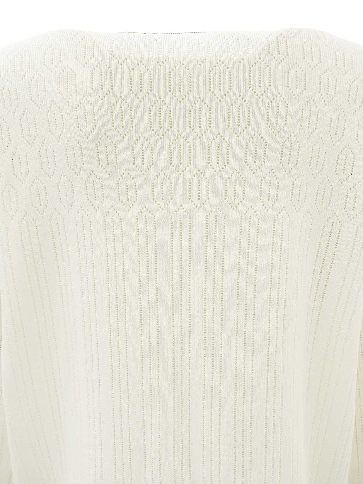 コットンロゴボタンラインカーディガン　ホワイト/ネイビー