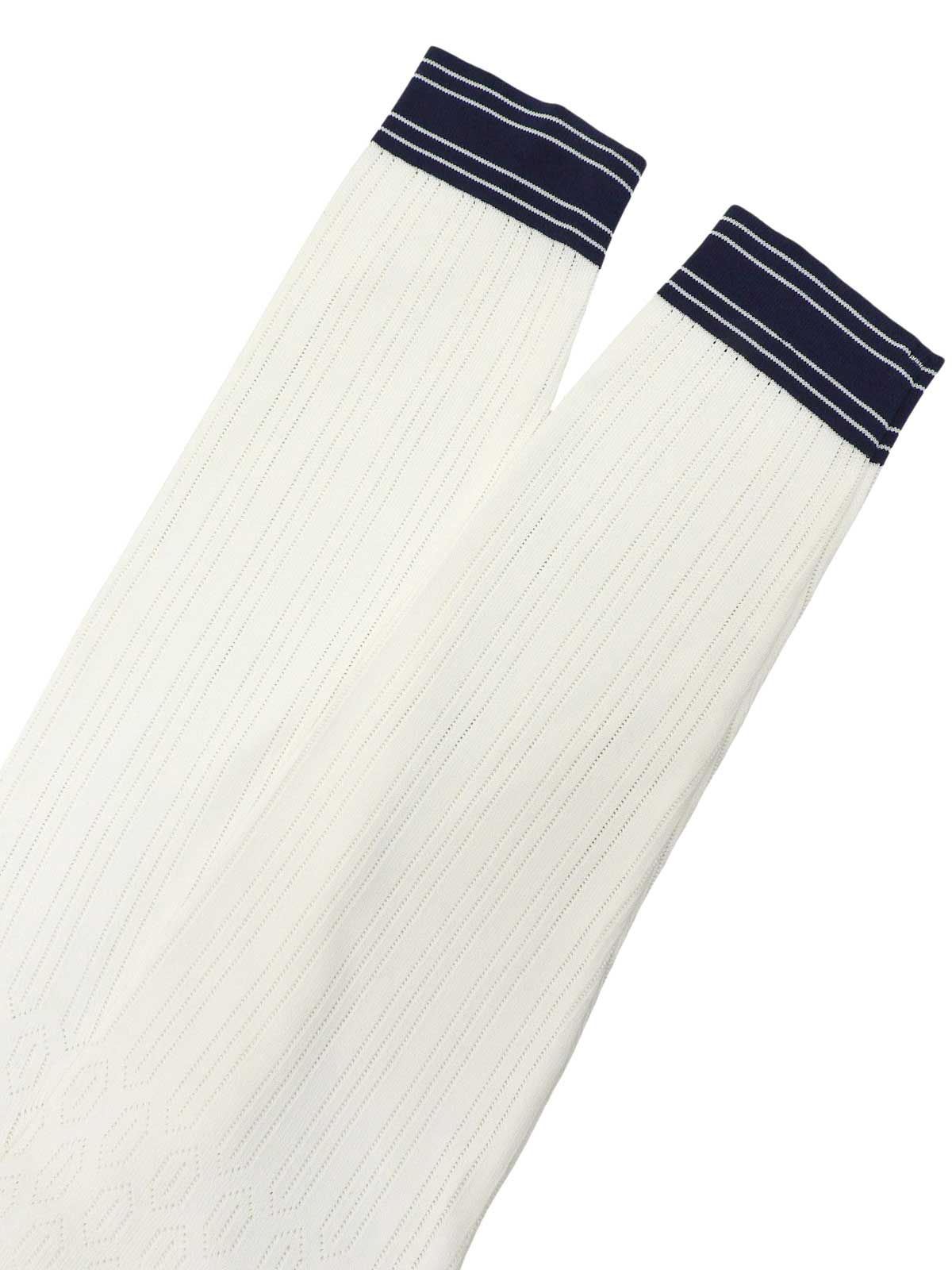 コットンロゴボタンラインカーディガン　ホワイト/ネイビー