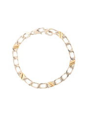 18K 925 Figaro Chain Bracelet Silver/Gold