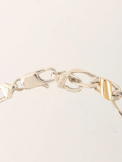 18K925フィガロチェーンブレスレット シルバー/ゴールド