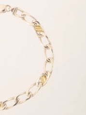 18K 925 Figaro Chain Bracelet Silver/Gold