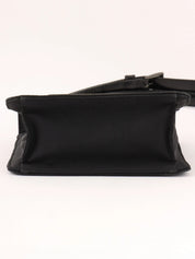 Nylon logo plate shoulder bag in black