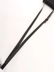 Nylon logo plate shoulder bag in black