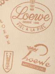 ロゴパターンキャンバススエードコンビショルダーバッグ ベージュ