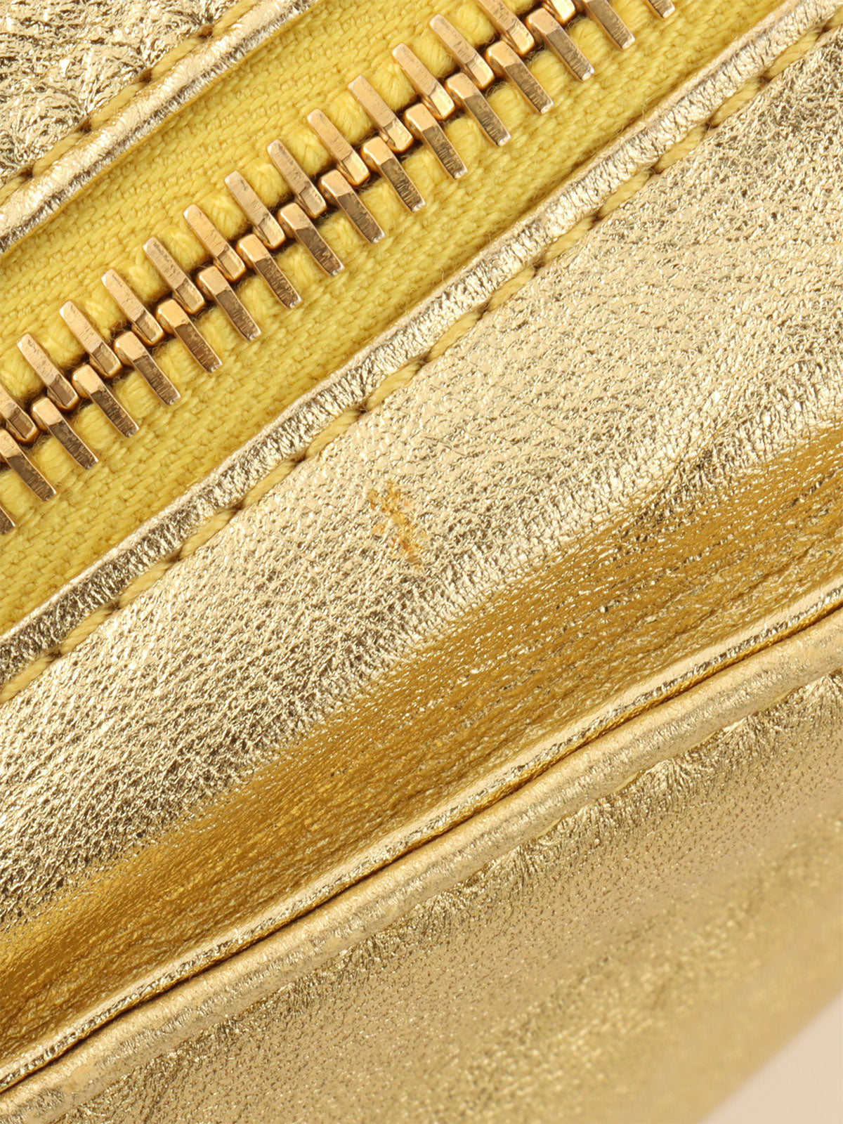 Anagram Embossed Tassel Shoulder Bag  Gold