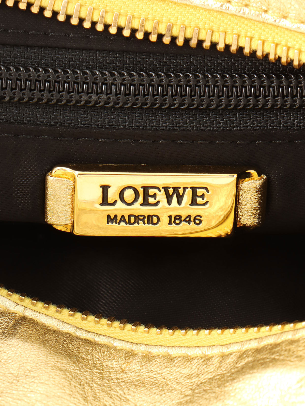 Anagram Embossed Tassel Shoulder Bag  Gold