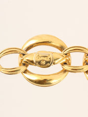 Circle Matelasse Stitch Chain Belt Gold