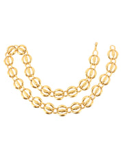 Circle Matelasse Stitch Chain Belt Gold