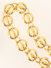 Circle Matelasse Stitch Chain Belt Gold