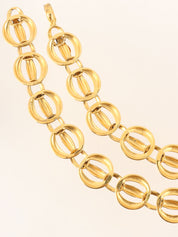 Circle Matelasse Stitch Chain Belt Gold