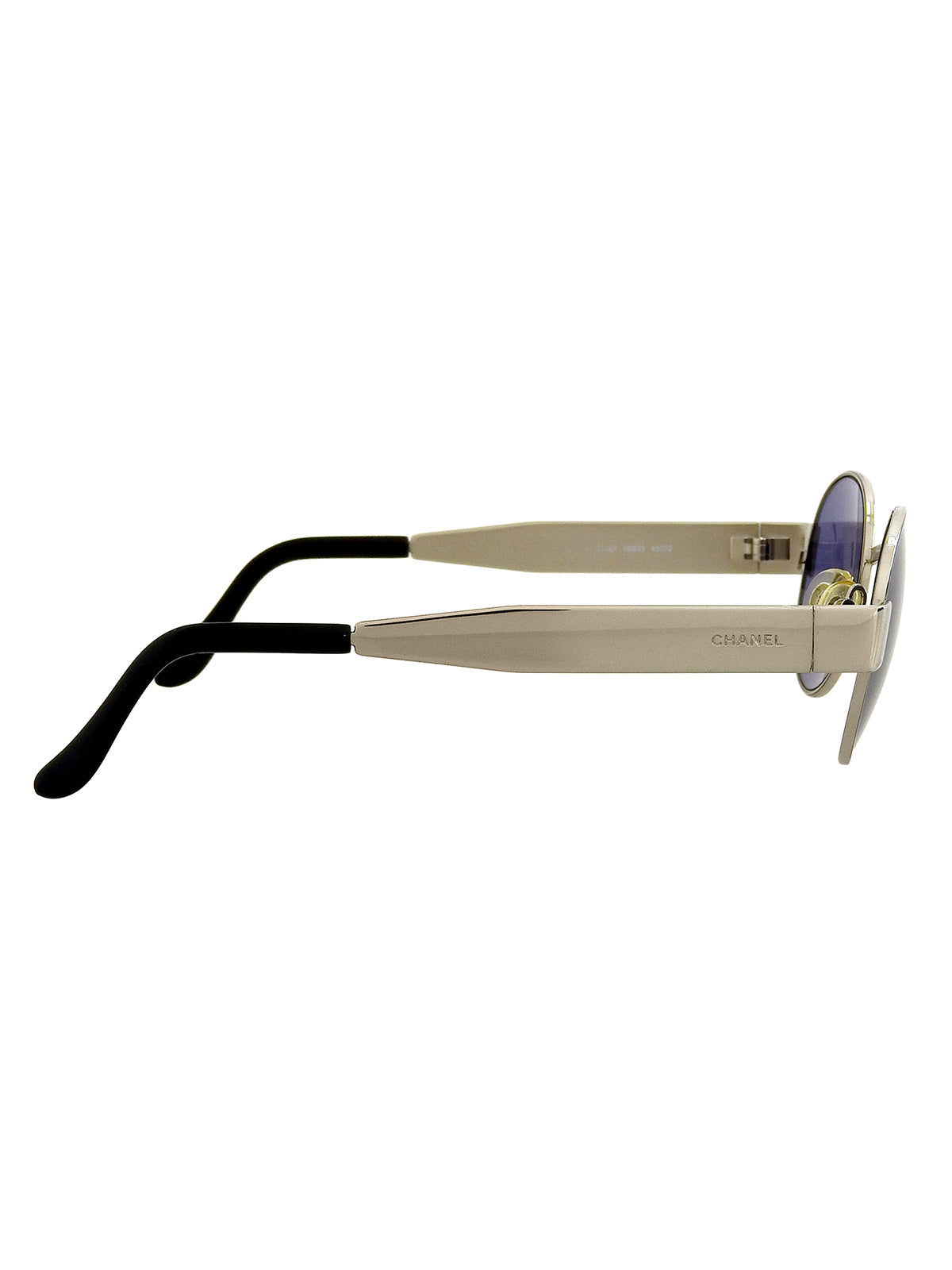 Side logo sunglasses in blue/silver
