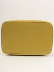 1998年頃製 キャビアスキンCCマークステッチバニティ ライムイエロー