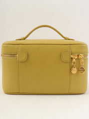 1998年頃製 キャビアスキンCCマークステッチバニティ ライムイエロー