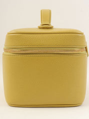 1998年頃製 キャビアスキンCCマークステッチバニティ ライムイエロー