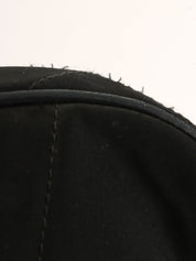 1990s satin leather combination CC mark stitch pouch in black