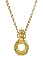 ラインストーンオーバルロゴカットアウトネックレス ゴールド