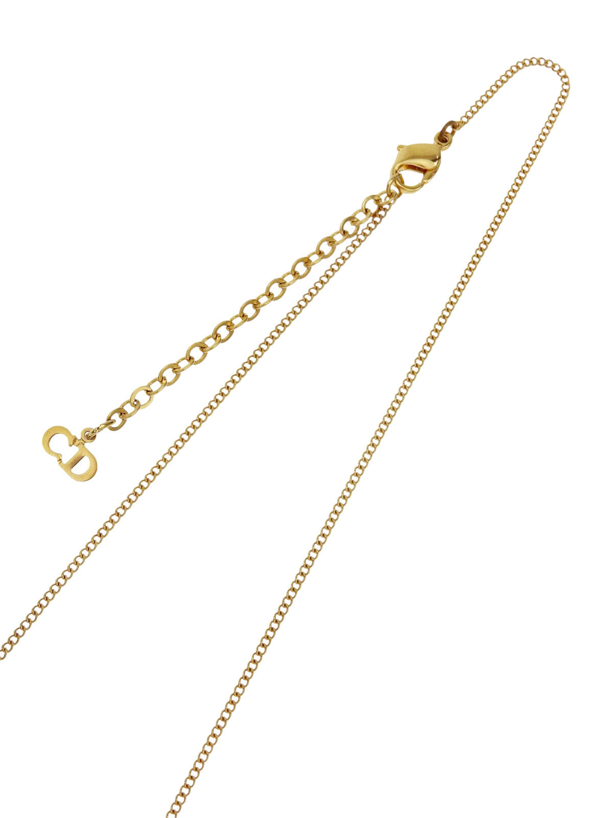 ラインストーンオーバルロゴカットアウトネックレス ゴールド