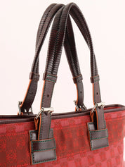 Anagram Pattern Tote Bag Red