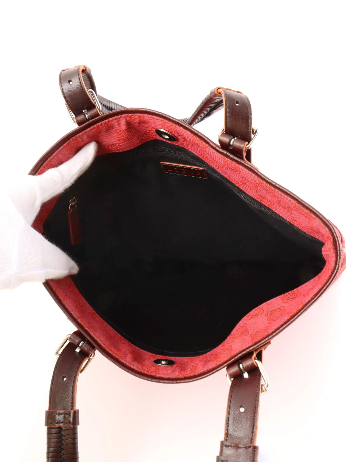 アナグラムパターントートバッグ レッド