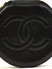 1992 Caviar Skin CC Mark Stitch Jewelry Case, Black