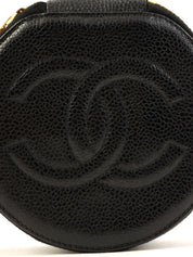 1992 Caviar Skin CC Mark Stitch Jewelry Case, Black