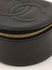 1992年頃製 キャビアスキンCCマークステッチジュエリーケース ブラック