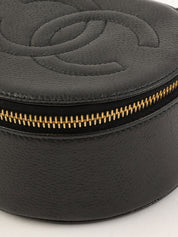 1992 Caviar Skin CC Mark Stitch Jewelry Case, Black
