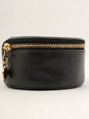 1992年鱼子酱纹理CC标志缝线首饰盒，黑色