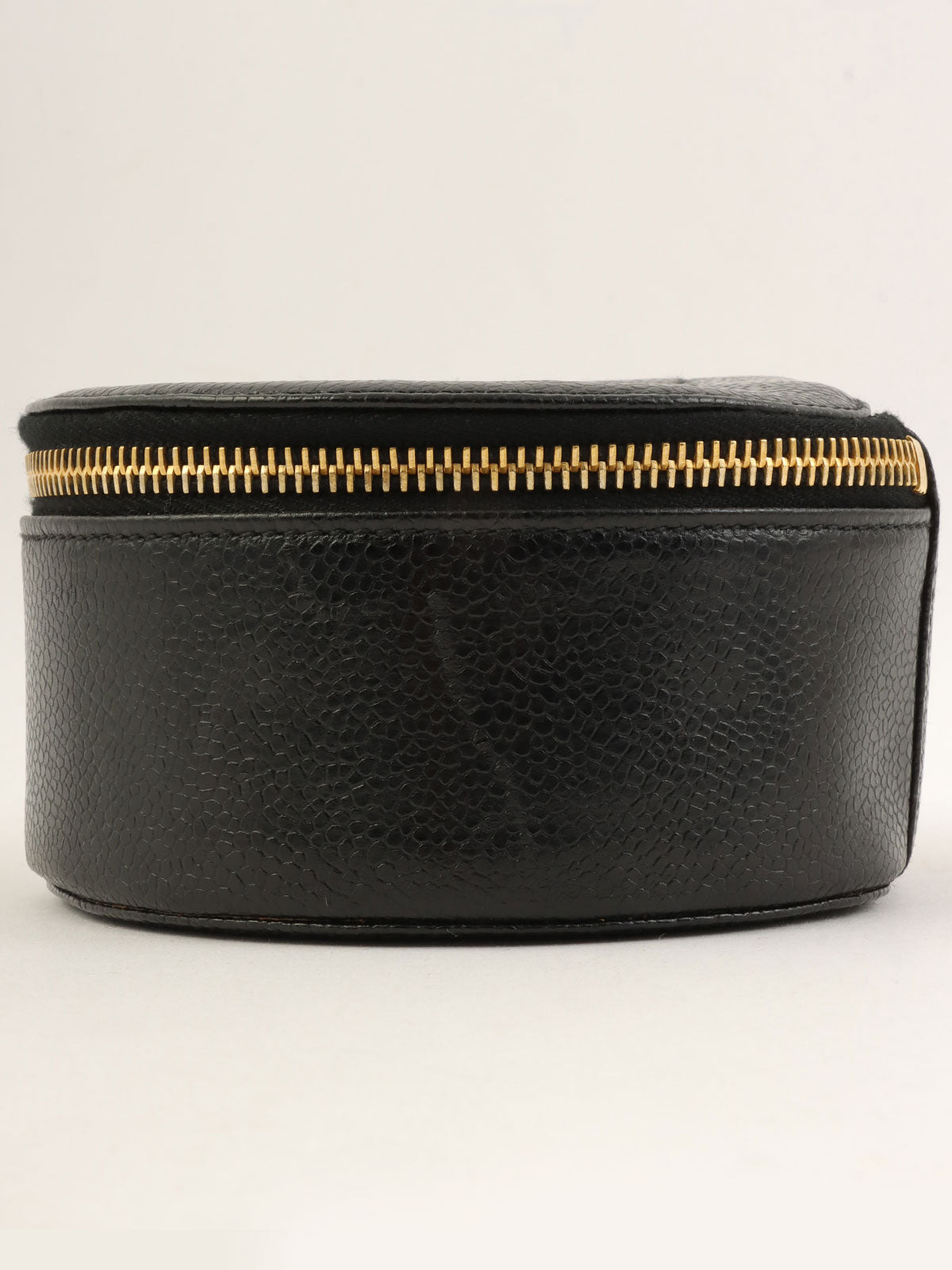 1992 Caviar Skin CC Mark Stitch Jewelry Case, Black
