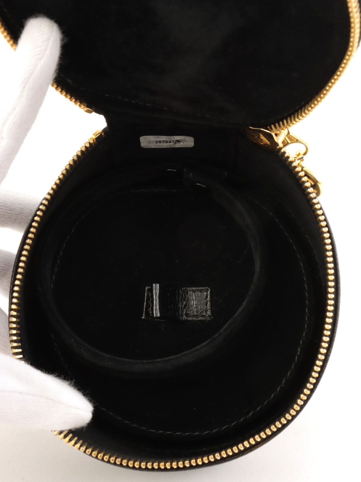 1992 Caviar Skin CC Mark Stitch Jewelry Case, Black