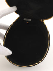 1992年鱼子酱纹理CC标志缝线首饰盒，黑色