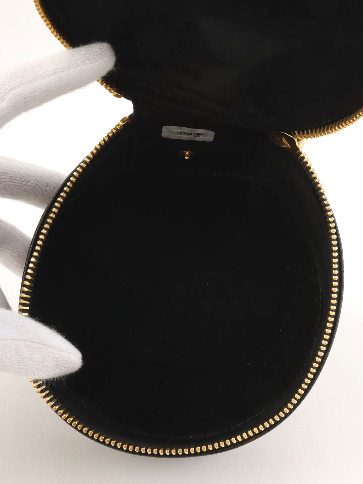 1992年頃製 キャビアスキンCCマークステッチジュエリーケース ブラック