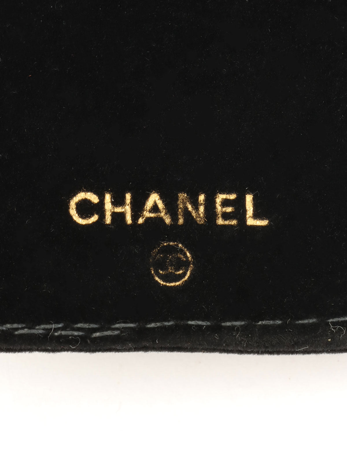 1992 Caviar Skin CC Mark Stitch Jewelry Case, Black