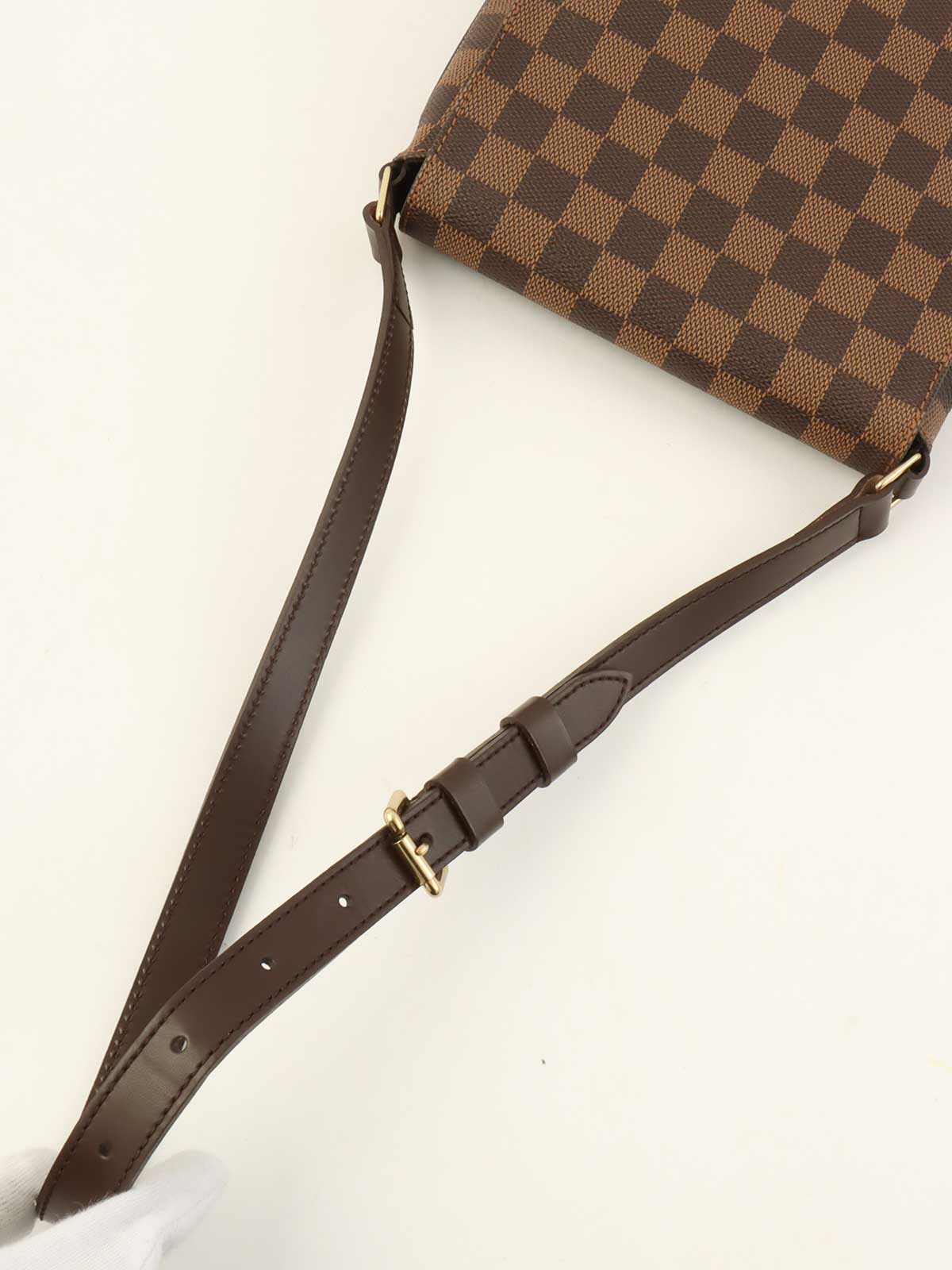 2001 Damier Musette Salsa 帆布单肩包，棕色