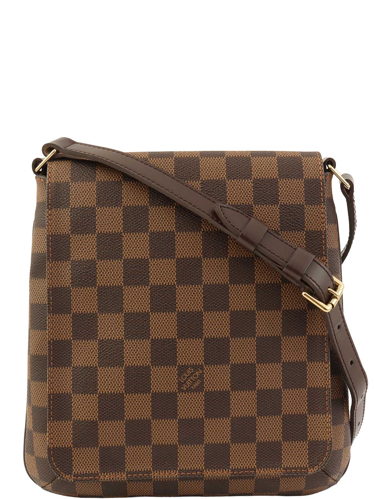 2001 Damier Musette Salsa 帆布单肩包，棕色
