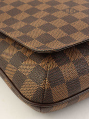 2001 Damier Musette Salsa 帆布单肩包，棕色