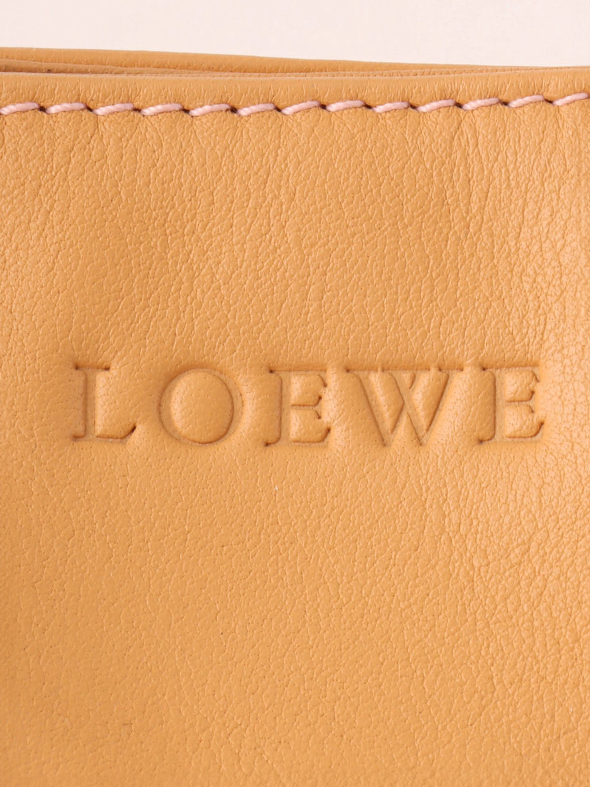 Suede Leather Combi Anagram Pattern Handbag in Camel