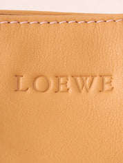 Suede Leather Combi Anagram Pattern Handbag in Camel