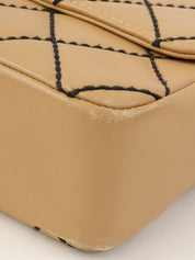 2000年頃製 ワイルドステッチCCターンロックチェーンショルダーバッグ ベージュ/ブラック