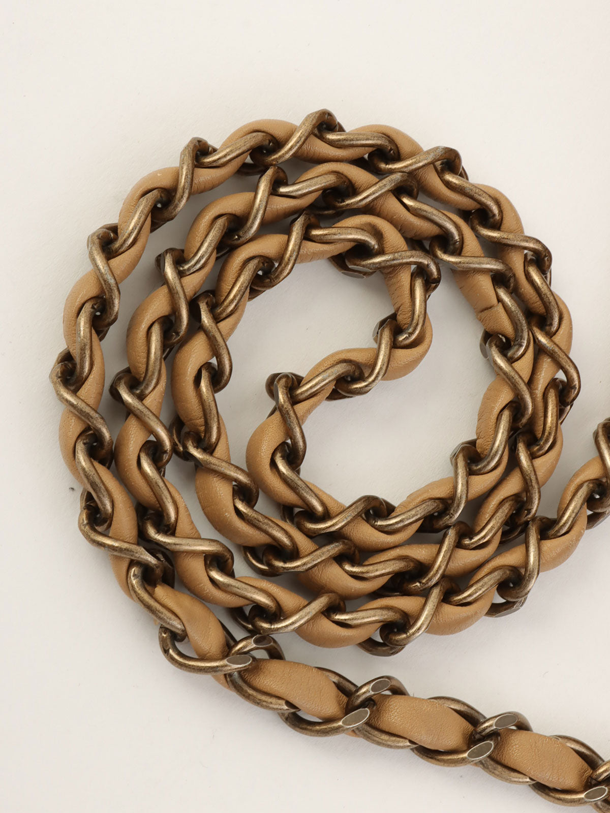 2000年頃製 ワイルドステッチCCターンロックチェーンショルダーバッグ ベージュ/ブラック