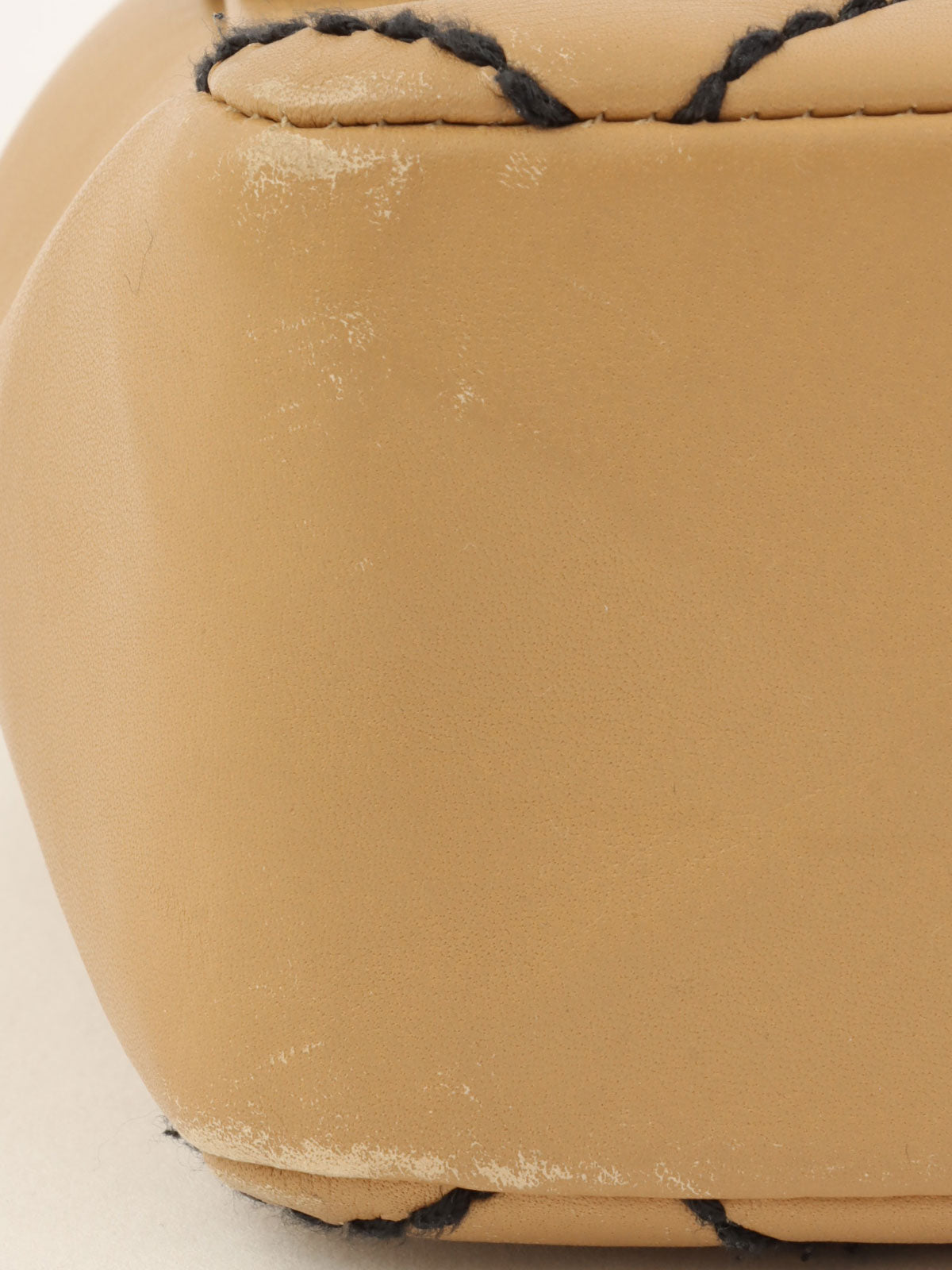 2000年頃製 ワイルドステッチCCターンロックチェーンショルダーバッグ ベージュ/ブラック