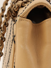 2000年頃製 ワイルドステッチCCターンロックチェーンショルダーバッグ ベージュ/ブラック