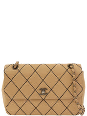 2000年頃製 ワイルドステッチCCターンロックチェーンショルダーバッグ ベージュ/ブラック