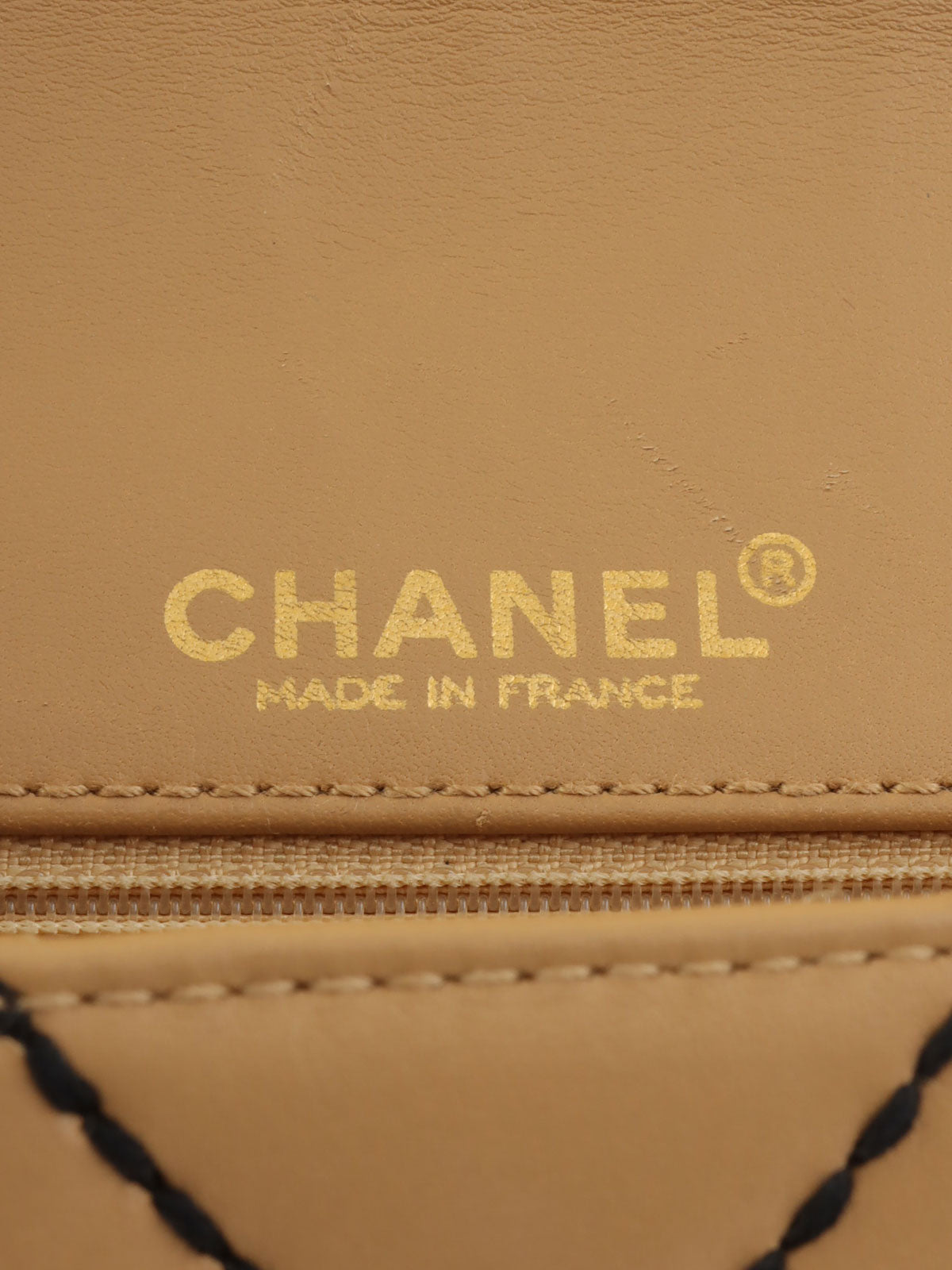 2000年頃製 ワイルドステッチCCターンロックチェーンショルダーバッグ ベージュ/ブラック