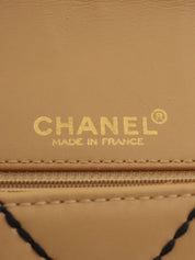 2000年頃製 ワイルドステッチCCターンロックチェーンショルダーバッグ ベージュ/ブラック